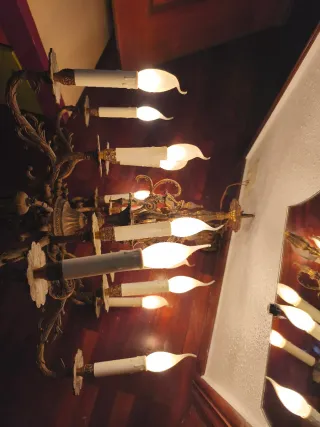 Lámpara de techo de bronce antigua