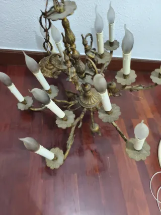 Lámpara de techo de bronce antigua