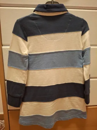 Vestido niña rayas azul y blanco 2 años