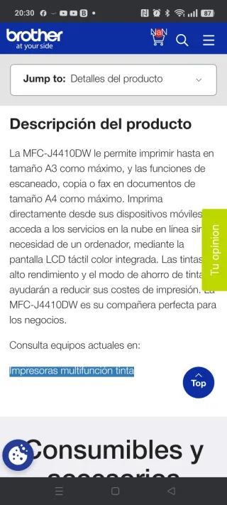Impresora Multifunción Brother MFC-J4410DW