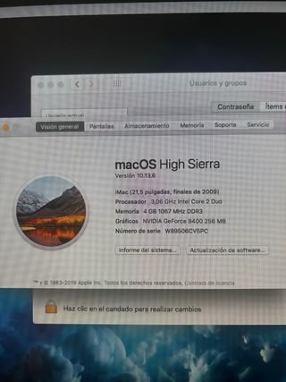 iMac 2009 Apple Plata