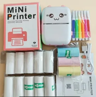 Mini Impresora Portátil + Rollos de Papel