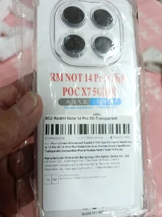 Funda Redmi Note 14 Pro 5G Transparente