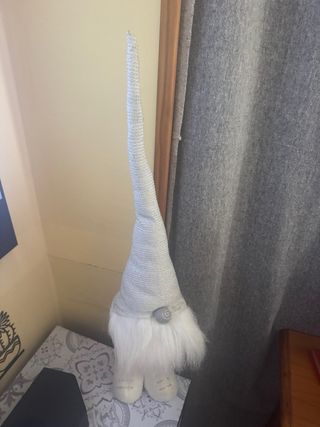 Gnomo Decoración Navidad Plateado