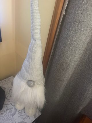 Gnomo Decoración Navidad Plateado