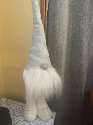 Gnomo Decoración Navidad Plateado