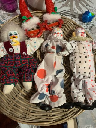 3 Figuras Payaso Porcelana + Gafas