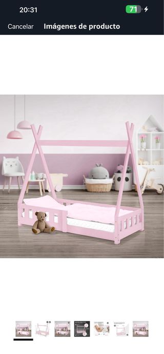 Cama Montessori Tipi Rosa 140x70cm