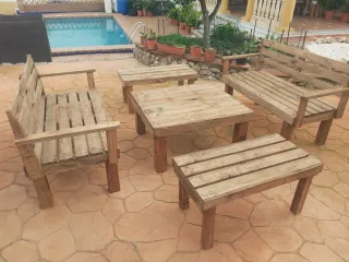 Conjunto Terraza Madera Palets Reciclada