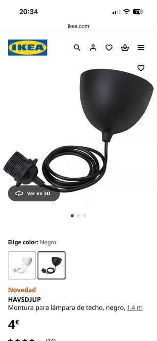 Pantalla lámpara TORARED IKEA ratán