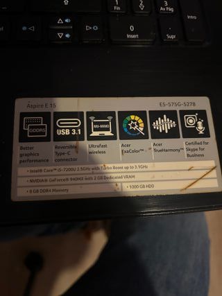 Acer Aspire E15 Negro/Rojo