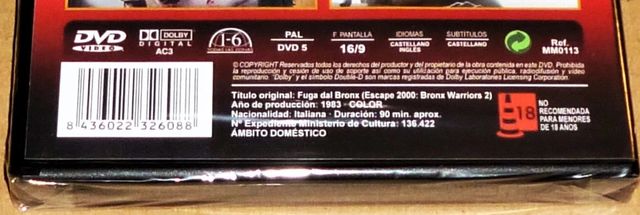 FUGA DEL BRONX (DVD Precintado)