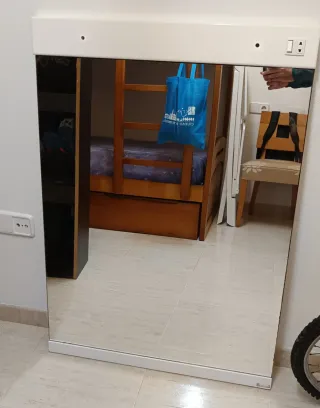 Espejo de baño madera y cristal