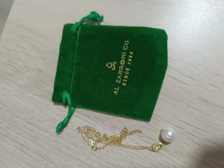 Collar AL ZAHBRONI CO. Plata Baño Oro Perla