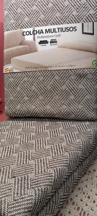 Colcha Jarapa Algodón Marrón multusos Envío Gratis