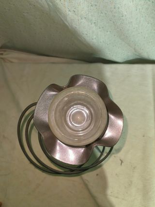 Portavelas de metal y cristal