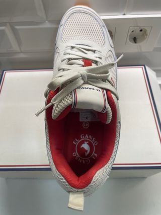 Zapatillas El Ganso Blancas y Rojas Talla 45
