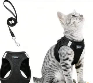 Arnés para perros y gatos negro