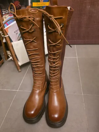 Botas altas mujer piel marrones talla 41