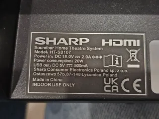 Barra de sonido SHARP - HT-SB107