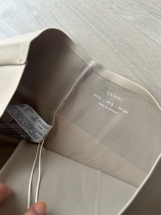 Pantalón ancho Oysho beige Talla S