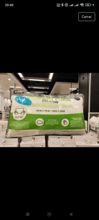 Almohada Memory Foam Primark sin usar