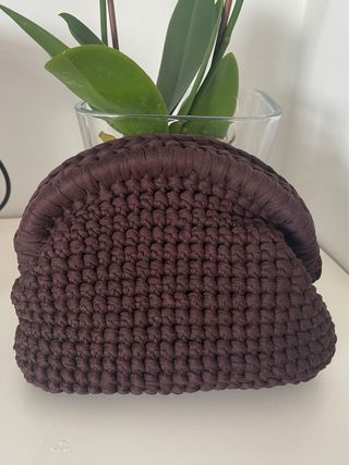 Bolso Clutch Crochet  marrón