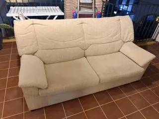 Sofá de 3 plazas en tela beige