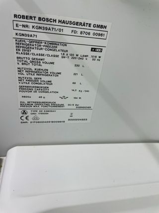 Nevera Bosch Combi
