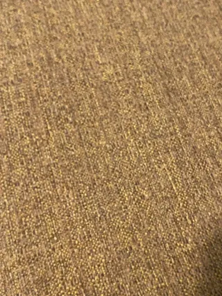 Sofá 2 plazas tela marrón/amarillo