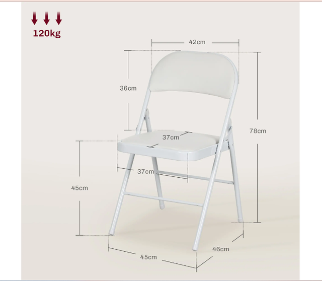 Juego 2 Sillas Plegables HOMCOM Blancas