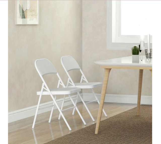 Juego 2 Sillas Plegables HOMCOM Blancas