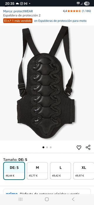 Espaldera protectora para moto