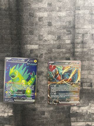 Carta Pokémon Ferropúas EX y Bramaluna EX