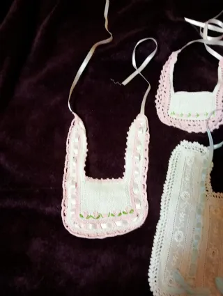 Lote 3 baberos crochet bebé