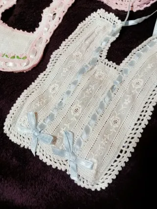 Lote 3 baberos crochet bebé