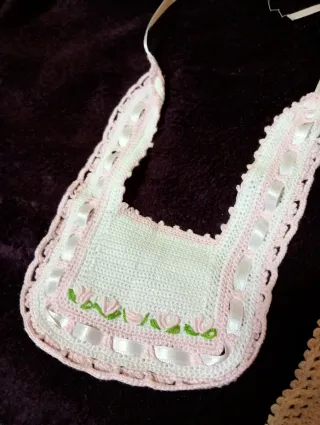 Lote 3 baberos crochet bebé
