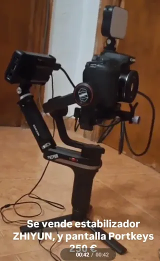 Estabilizador Zhiyun y Pantalla Portkeys