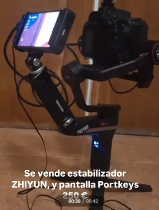 Estabilizador Zhiyun y Pantalla Portkeys