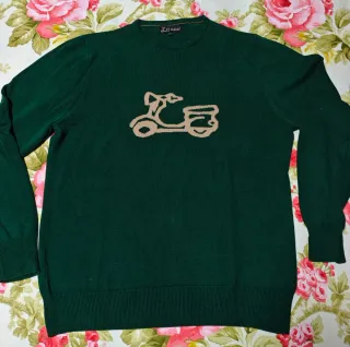 Jersey Ridebike L Verde con Dibujo Moto