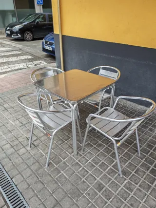 Mesas y Sillas Bar Terraza Aluminio