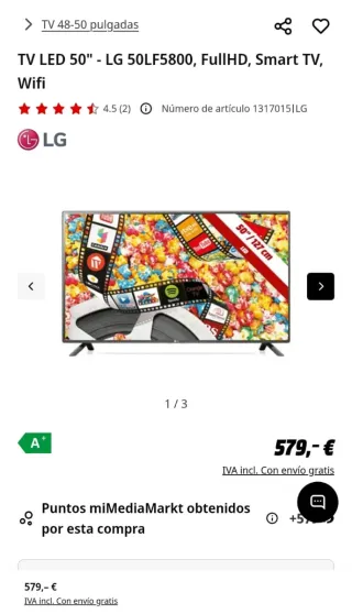 TV LG 50"