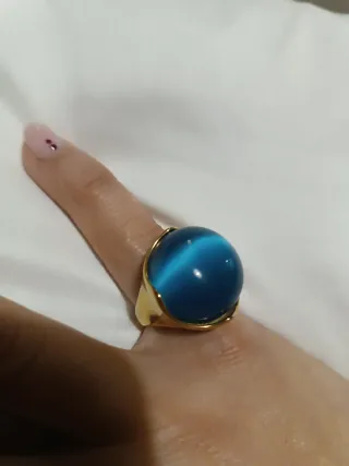 Anillo alta bisutería Piedra Azul