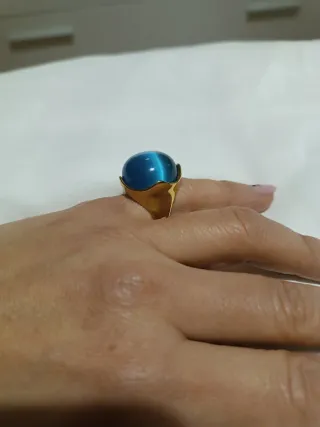 Anillo alta bisutería Piedra Azul