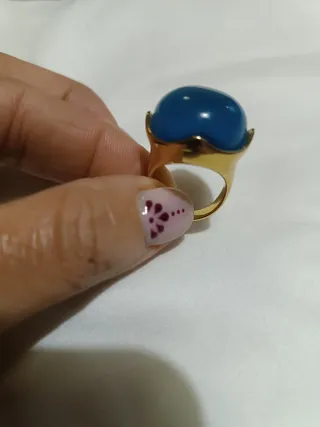 Anillo alta bisutería Piedra Azul