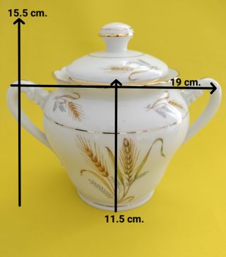Azucarero de porcelana con espigas