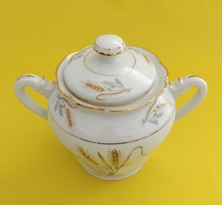 Azucarero de porcelana con espigas