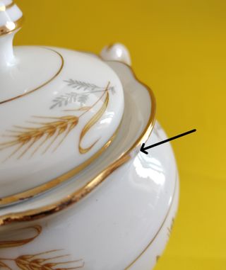 Azucarero de porcelana con espigas