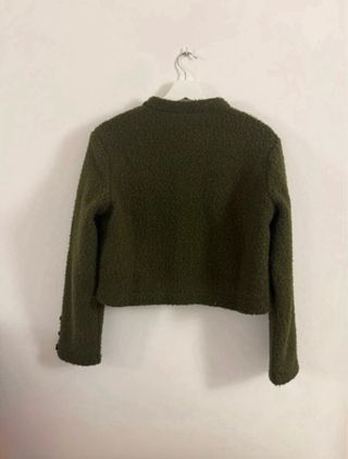 Chaqueta verde de felpa