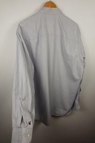 Camisa Burberry London Rayas Azul Claro